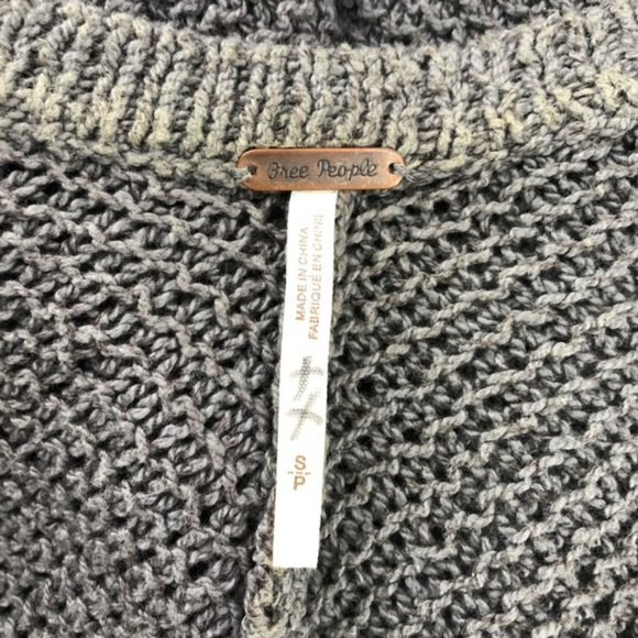 Free People Gray Cotton-Rayon Blend Snap Button Closure Knit Cardigan - Picture 8 of 10
